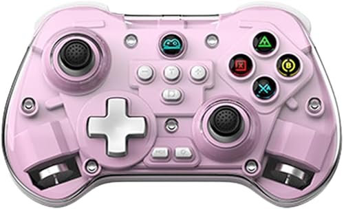 ZCXCsfp Bluetooth Gaming Controller with Hall Effect, Wireless Joystick Gaming Console Controller Dual Vibration 6 Axis Gyro for for Android/iOS/Switch/PC (Pink)