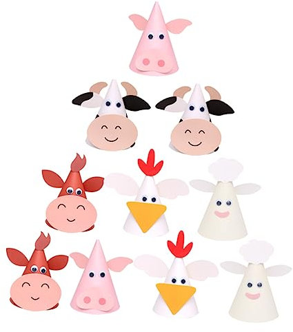 ifundom 10stücke Papierhüte Für Cartoon Tierdesign Geburtstagsfeier-kopfbedeckungen Sicher Hochwertigem Papier Für Partys Und Fotoshootings