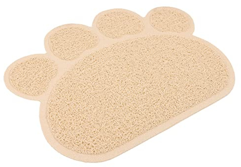 Generisch rutschfeste Haustiermatte Wurf drinnen Futterspender Katzengericht katzenklo vorlegematte katzenklo vorleger Matte katzenstreu Essensmatte Haustierfuttermatte PVC Beige