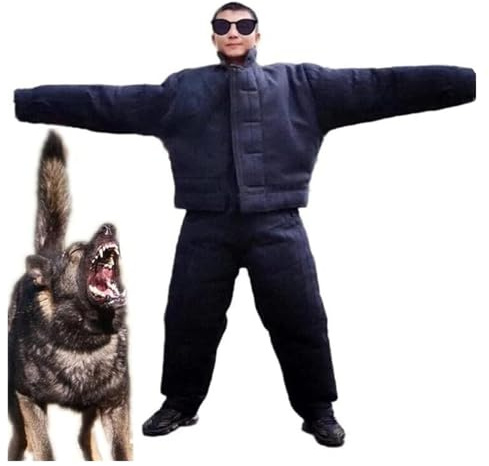 Beißanzug für Hundetraining, Hundetraining im Freien, Schutz vor Hundebissen und Schlangenbissen, Overall, verdickt, Schutz vor Rissen, leicht und flexibel, um streunende Hunde zu fangen(Large)