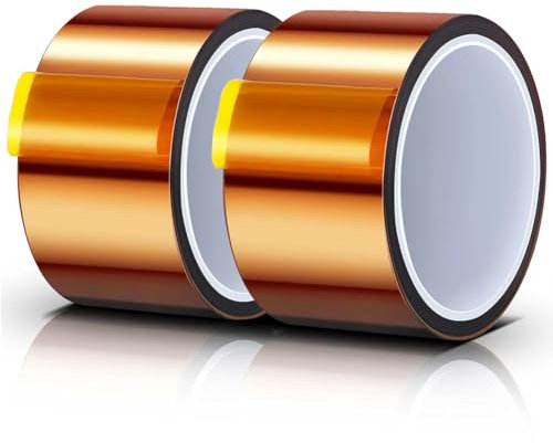 XMSCN 2 rotoli di nastro adesivo per alte temperature, 50 mm x 50 m, nastro adesivo per stampa sublimazione a caldo, nastro per trasferimento termico senza residui. (5cmx50m, 2 pezzi)