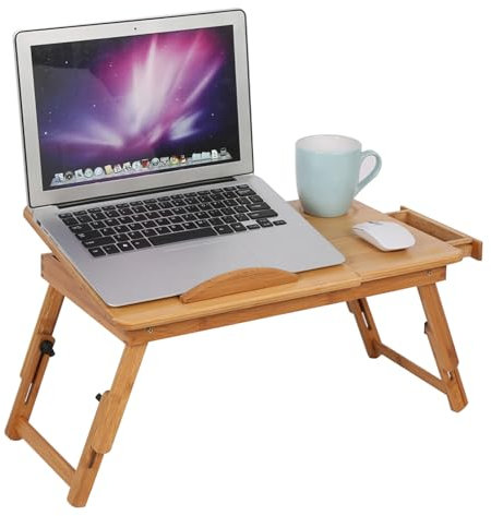Tragbares Klappbett -Laptop -Schreibtisch Schoß Notebook Tischstange mit Schubladen Frühstück Im Bettschale Bodenschreibtisch Bettschalen Zum Essen und Laptops Tragbarer