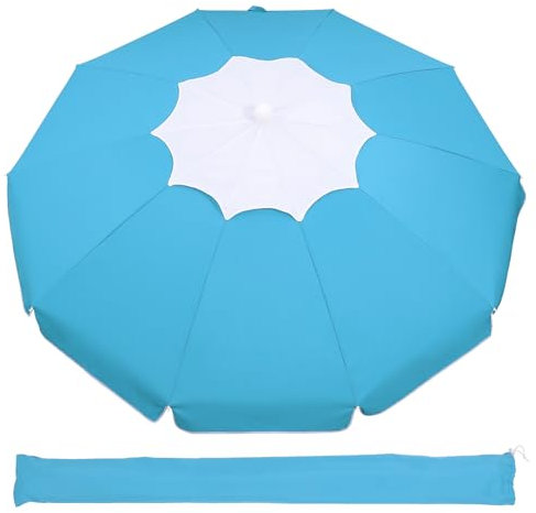 Toddmomy Parasol De Plage Robuste De 6 5 Pieds Résistant Vent Fort : Parasol De Plage Portable D'Extérieur avec Ancre De Sable Et Abri Solaire Inclinable - Protection UV 50+