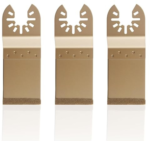 3X 35mm Carbide Grit End Cut Multi Tool Blades, Multi Tool Masonry Blade for Removing Grout, Chasing into Brick & Plaster, Makita, Stanley, Worx, Erbauer, Quick Fit Multitools