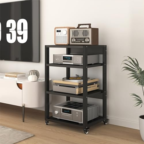 5-nivåer rörligt ljud videoskåp mediestativ hörn TV-stativ HiFi-ställ för vardagsrum spelinspelning – eleganta ljudställ förvaringslösningar