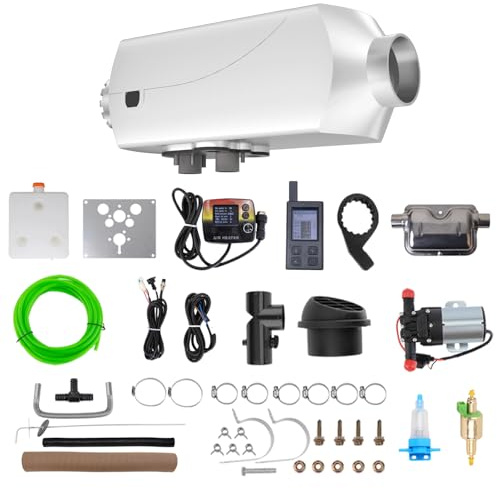 Riscaldatore da parcheggio diesel da 8 kW, riscaldatore d'aria e scaldabagno da parcheggio a 12 V, tutto in uno, scaldabagno per camper da 26 galloni, riscaldatore diesel con LCD e telecomando, cont