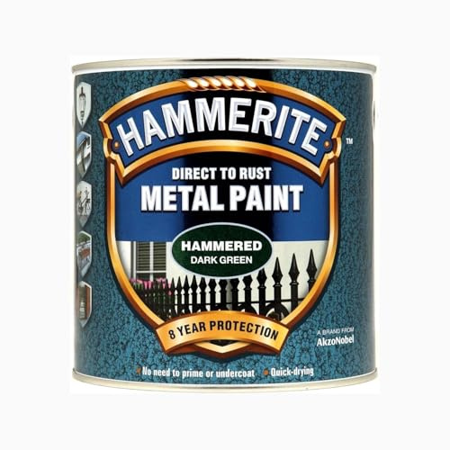 UHR Direct to Rust Metal Paint, Outdoor & Indoor Protective Coating, Quick-Drying, Anti-Rust Weatherproof Paint, Strong Adhesion to Metal Surfaces, Dark Green,250ml