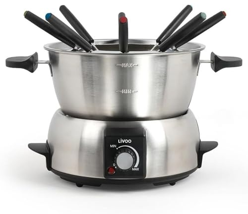 Appareil à fondue électrique Livoo DOC263 – 8 personnes, 1,8L, 1000W, accessoires inclus