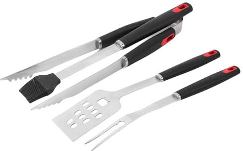 Nudorpn Set d'ustensiles de barbecue | En acier inoxydable très résistant | Pinces à barbecue et outils de barbecue ainsi que accessoires | Pour jardin, camping, pique-nique, cuisine et cadeau pour