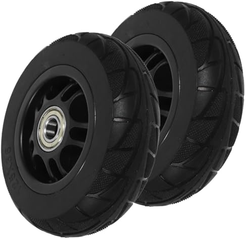 ELAYARD Small Trolley Wheels Replacement 2pcs with Rubber and Iron Material Load Capacity 100kg Per Caster Quiet and Easy to Transport Shopping Cart Casters