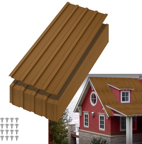 Lidzopas Corrugated Metal Roofing Sheets for Garden Shed, Pack of 20, Metal Sheds, Heavy Duty Galvanized Steel Roof Panels for Outdoor Storage, Bin Store & Bike Shed, 108x42.6cm