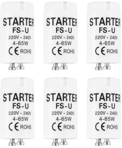 LYMISPIYA 6 Stück Starter Leuchtstoffröhre ST111, Universalstarter 4-65W, 220-240V, FS-U 4-65W Starter Leuchtstoffröhre für Leuchtstofflampen, Langlebig & Zuverlässig, Ideal für Haushalt & Gewerbe