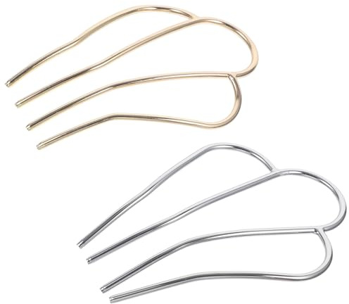 CHILDWEET Fourche à Cheveux Lot de 2 Pièces Vintage en Métal Or et Argenté, Légère et Portable pour Coiffure Élégante et Chignon Raffiné