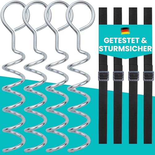 Zero Gravity Trampoline Tie Down Ground Anchor Fixing Kit, Heavy Duty, Strong and Galvanised (Corkscrew)