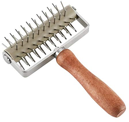 AMPSEVEN Pizza Dough Docker Roller - Pastry Docker Roller with Spike for Homemade Baking Cake crackers Pie Hole Maker, Prevent Dough from Blistering