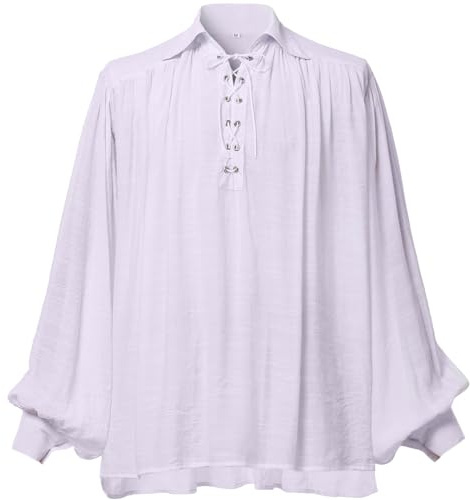 GRACEART Medieval Poet's Pirate Oversized Shirt Renaissance Festival Outfit Casual Wear Tops for Men or Women