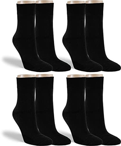 RS. Harmony Socken Thermo, Baumwoll Strumpf mit Softrand, ohne Gummidruck, Weich und Warm, für Damen und Herren, 4 Paar, schwarz, 39-42