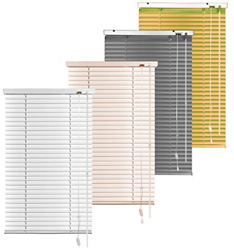 S SIENOC Aluminium Jalousie Silber B50xH130cm Venetian Blinds Jalousie ohne Bohren inkl. Klemmclips