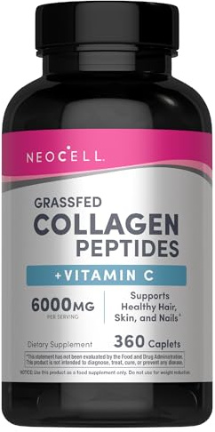 NeoCell Collagen Peptides Pills | 360 Caplets | with Vitamin C | Supplement for Women and Men