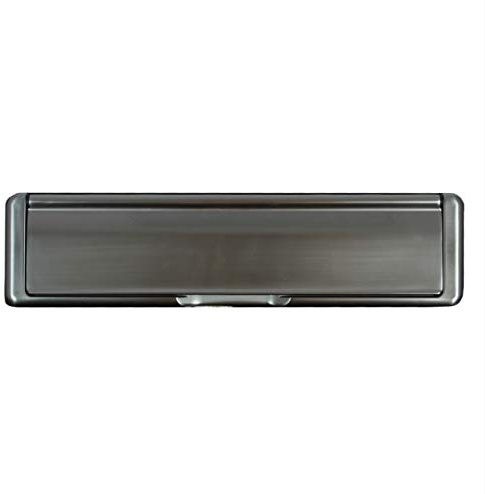 12 Fab & Fix Nu Mail Letterplate Premium Heavy Duty Sprung Letter Box Upvc Wood Door - Suitable for Mid-Rails and Composite Doors 40-80mm Thick (Hardex Graphite)