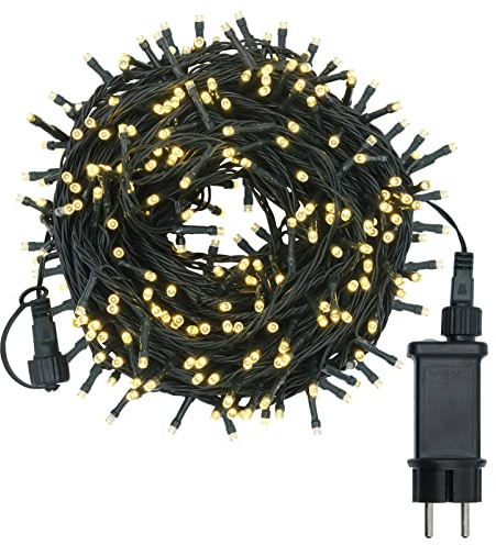 20M 200LED Warmweiß Lichterkette Weihnachtsbaum - Lichterketten mit Stecker, Weihnachtsbaum Lichterkette für Außen & Innen, IP44 Wasserdicht, Ende an Ende Verbindbar, 8 Lichtmodi & Speicherfunktion