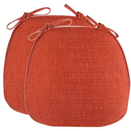 Yadlan Sitzkissen 40x40 Outdoor, Stuhlkissen Halbrund Landhausstil, Sitzpolster Stuhl, Waschbar Sitzkissen Esszimmerstuhl Oval, Sitzkissen KüChenstuhl mit Abnehmbarem Bezug Orange