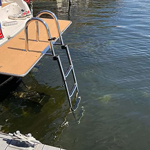 4 Stufen Ausziehbar Boot Poolleiter Marine Heckeinfahrt Ponton Marineyacht Badeleiter, Ausziehbar Boot Poolleiter Für Pool/Boot Schwimmbad