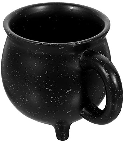Zerodeko Halloween Keramik Kesselbecher 450Ml Schwarzer Hexen Tasse Kreativer Dreibein Topf Kaffeebecher Für Zuhause Und Party Dekoration
