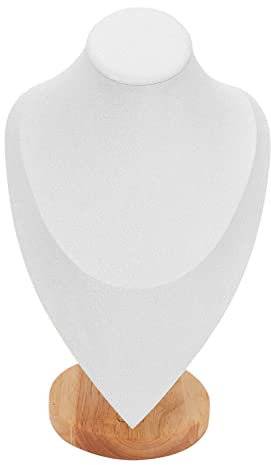 AMONIDA Porta Busto per Collana, Espositore per Gioielli Presa a Base Fissa Risparmia Spazio per la Vetrina di Casa (Bianco)