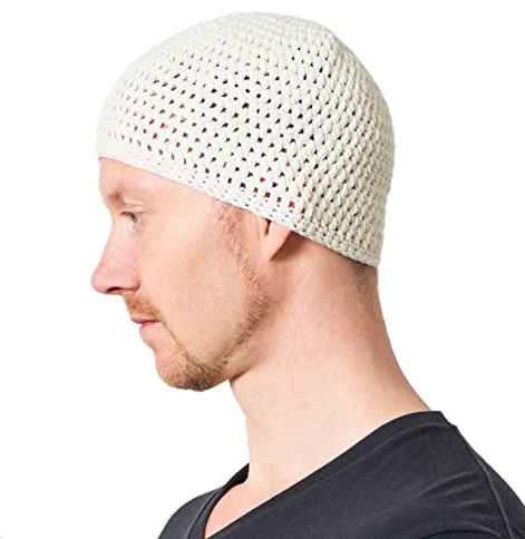 CHARM Sommer Strick Mütze Im Kufi Gebetsmütze Stil | Häkelmütze Herren, Damen Beanie, aus Baumwolle, Sonnen Hut, Skull Cap