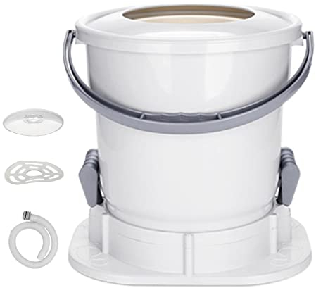 Piccolo disidratatore senza elettricità dormitorio studentesco asciugabiancheria a pedale tirato a mano secchio for vestiti con coperchio drenante/parapolvere/scarico (Color : White)