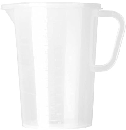 Agoky Kunststoff Wasserkrug 1L 2L Wasserkanne Plastik Wasserkaraffe Transparent Krug Messbecher BPA-frei Küchenwerkzeuge Transparent H 3L