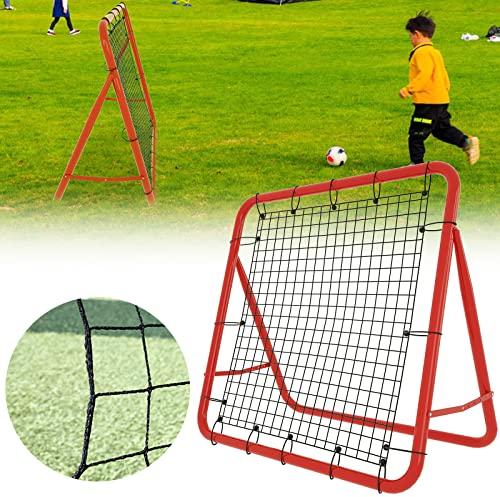 LZQ Fußball Rebounder Fußballtor Rückprallwand Netz für Training für Indoor und Outdoor im Garten 100 * 100CM Rot
