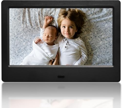 7 Pollici cornice digitale,cornice digitale foto schermo IPS,Slideshow elettronico a parete con riproduzione di foto/video/musica tramite USB o SD