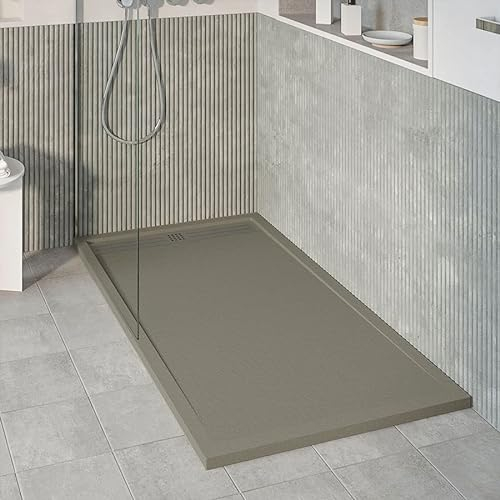 KOES - Kunstharz-Duschwanne Modell VOIGA – 90x140 – Quarzgrau RAL 7039