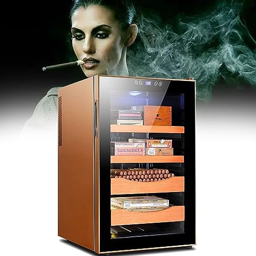 DPQYJPP Humidors cigar cabinet electronic cigar energy-saving cigar cabinet large-capacity cigar box high-end smoking set cigar thermoelectric cooler humidifier intelligent,Metallic