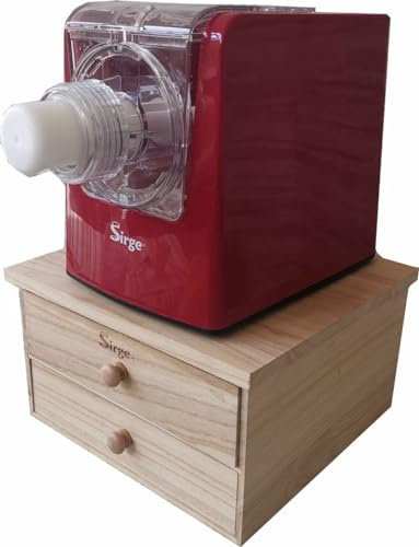 Sirge PASTAMCASS Machine à pâtes fraîches avec 22 fourreaux et commode porte Accessoires en bois soulève machine