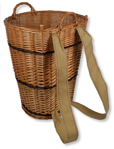 Kiepe 3 Großvarianten WIKLER Tragekorb Huckelkorb Rückentragekorb Weide Weidenkiepe Geflochten Holzkorb (Groß)