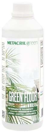 Metacril Green Floor, Eco-Bio Reiniger und Entfetter mit desinfizierender Wirkung, für Holzböden, Terrakotta, Keramik und Natursteine, mit natürlichen und biologisch abbaubaren Tensiden, 1 l