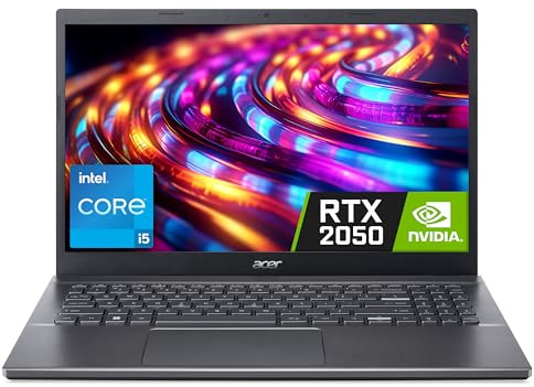 acer Aspire 5 A515-57G Laptop - Intel Core i5-1235U, 16GB, 512GB SSD, NVIDIA GeForce RTX 2050 4G, 15.6 Inch Full HD, Windows 11, Iron
