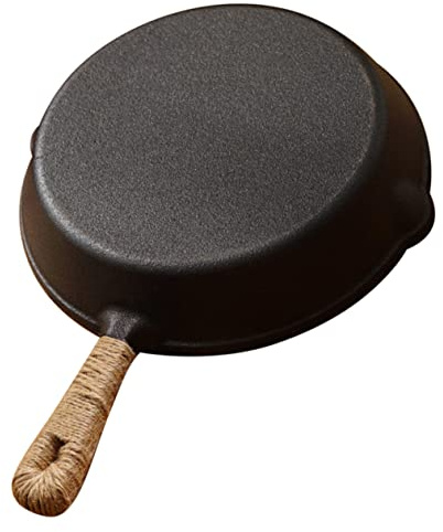 Mikinona Poêle à Frire Fonte Anti-scald Poêle De Barbecue Portable Pour Camping Idéale Pour Cuisson De Steak Et Plats Maison Résistante Chaleur Et Antiadhésive