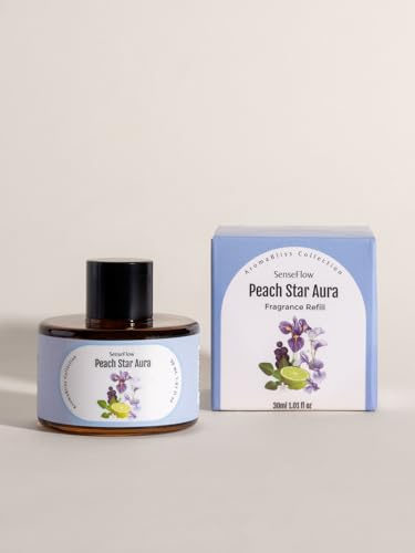 SenseFlow Ätherische Öle für Diffuser 30 ml,100% Pure Duftöle, Ätherisches Aromatherapieöl von Erstklassige Qualität, Luft Aroma Öle für Diffusor, Entspannen - Pfirsich-Stern-Aura