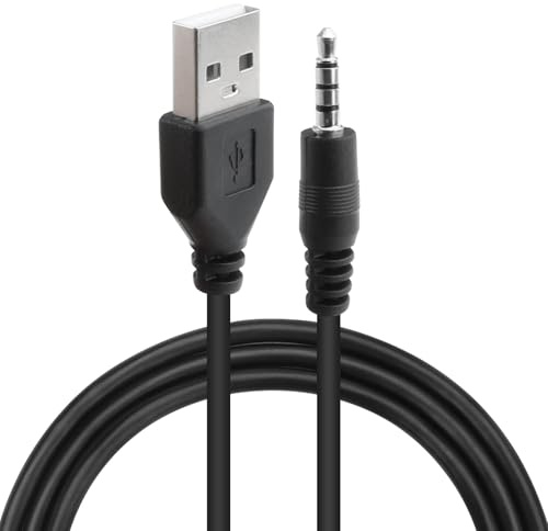 Qkhcable 3.5mm Aux Audio Jack Cable USB 2.0 Adapter to 3.5mm Headphone Stereo Cord for Same Connection MP3/MP4 Players, Pocket Speakers, Car Audio, Video Recorders, Data Sync Charge Cord (1M/3.3Feet)