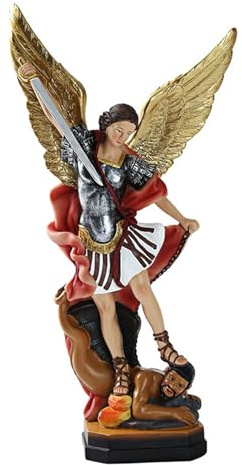 Chaies St. Michael-Statue | St. Michael Erzengel Farbige Statue,Der heilige Erzengel Michael besiegte den Drachen, die Kampfengel-Skulptur