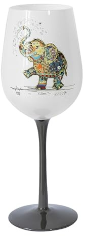 Lesser & Pavey Bug Art Eddie Elephant Verre à vin pour la maison, la cuisine, le restaurant et les fêtes | Joli verre à vin pour boissons | Cadeau pour femme, homme, mariage et Noël