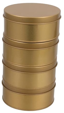 Garneck 4pezzi Contenitore Per Biscotti in Metallo Scatola Di Latta Con Coperchio Per Conservare Caramelle e Snack Elegante e Funzionale Per Cucina Conservazione Di Dolciumi