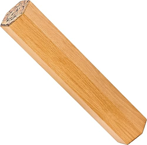 Sonic Energy Regensäule, ca. 5 Minuten, Natur (RM1OAK) | 12 cm im Durchmesser, 51,5 cm lang, 3,7 kg, fließender Klang, Hexagon, Eichenholz, lackiert