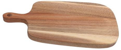 OKUMEYR Tabla De Cortar De Madera De Acacia 33x20x1.5 Cm Asa Resistente Portátil para Cocina y Camping Tablas De Picar Frutas, Verduras y Carne