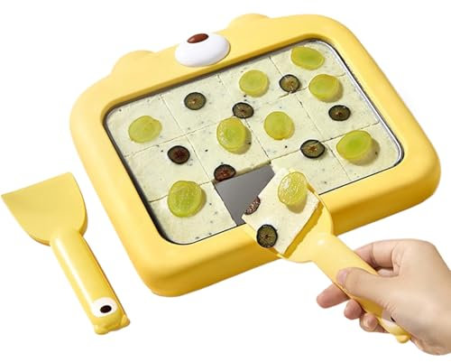 Ice Cream Roll Maker, Roller Yoghurt Maker Cold Plate with Spatulas, Non Electric Versatile Treats Making Tool for Kids Adults Teen Families Child Fun Experience