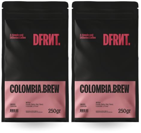 DFRNT. Colombia Brew 500g – Café de Especialidad en Grano (85.5 Puntos SCA) – Specialty Coffee Beans 100% Arábica Colombia – Notas Floral y Frutal Ideal para Filtro – Cold Brew Tueste Reciente España